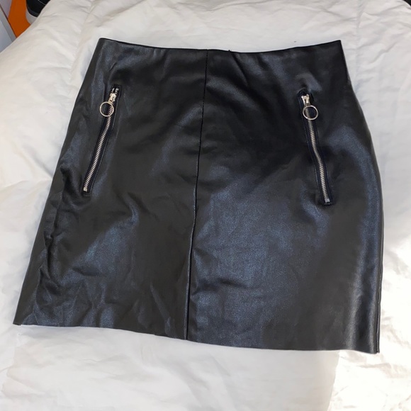 Black Faux Leather Skirt - Picture 3 of 4
